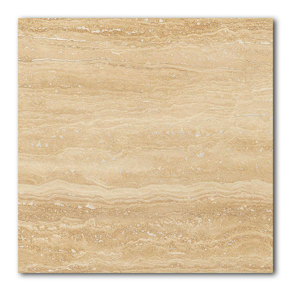 18x18 Ivory Travertine Vein Cut Filled & Honed Tile - American Tile Depot