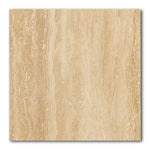 18x18 Ivory Travertine Vein Cut Filled & Polished Tile - American Tile Depot