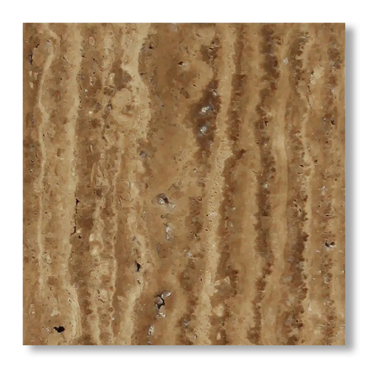 18x18 Noce Exotic Travertine (Vein-Cut) Unfilled & Brushed Tile