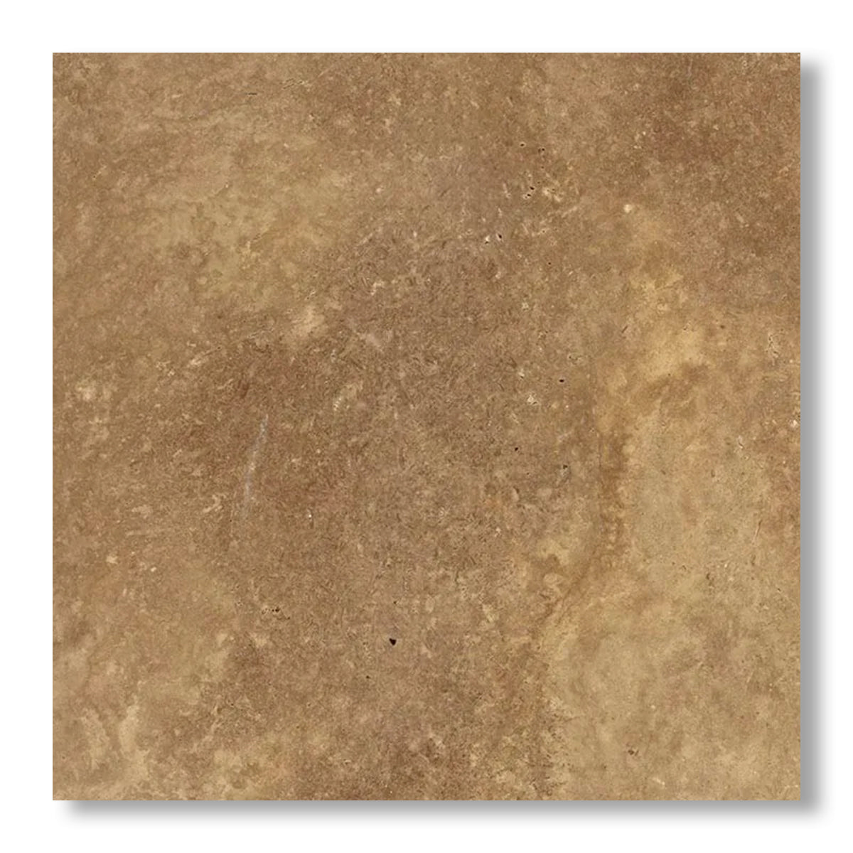 18x18 Noce Travertine Unfilled, Brushed & Chiseled Tile