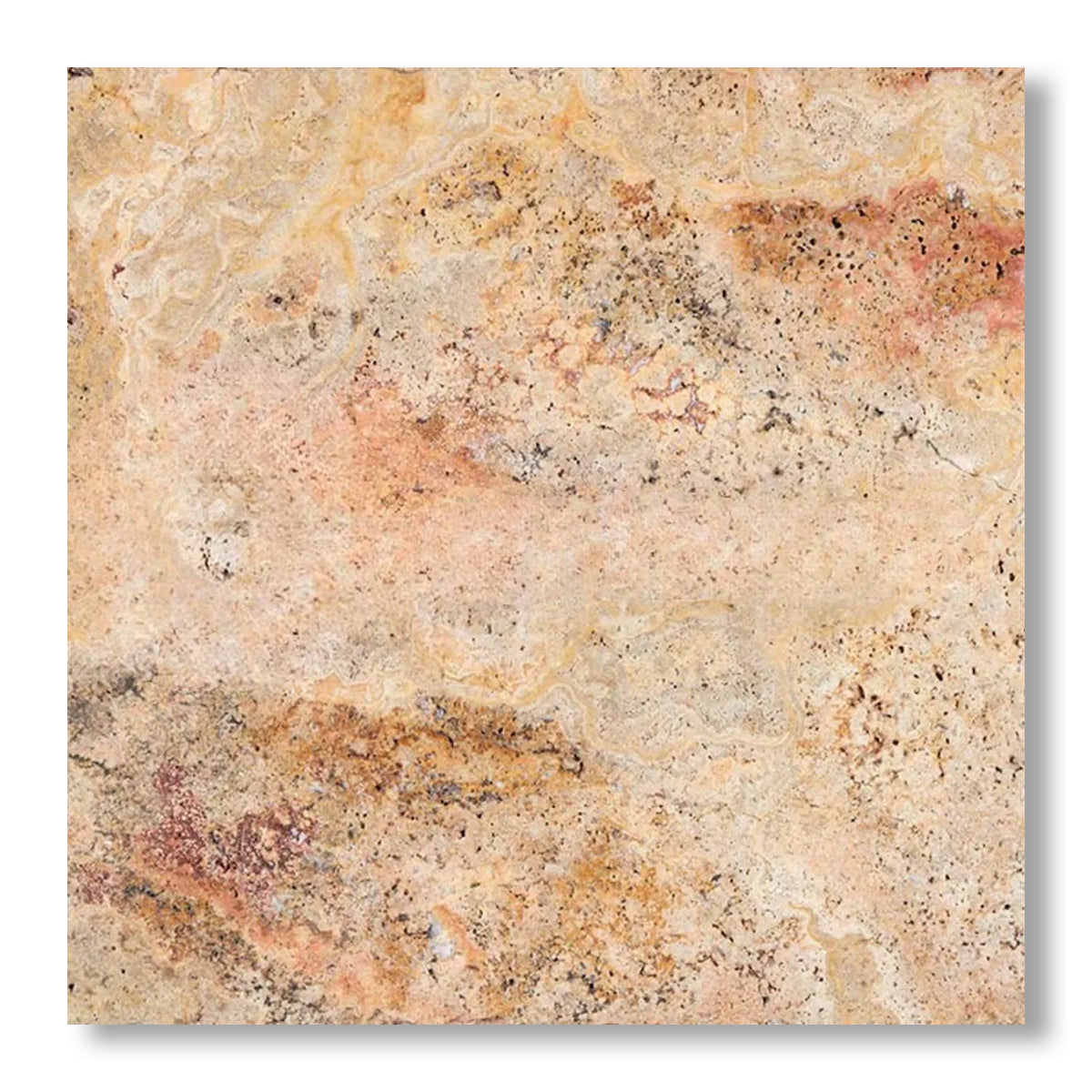 18x18 Scabos Travertine Unfilled Brushed & Chiseled Tile