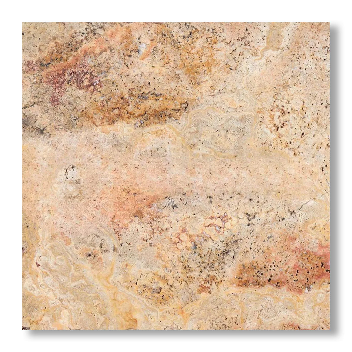 18x18 Scabos Travertine Unfilled Brushed & Chiseled Tile - American Tile Depot
