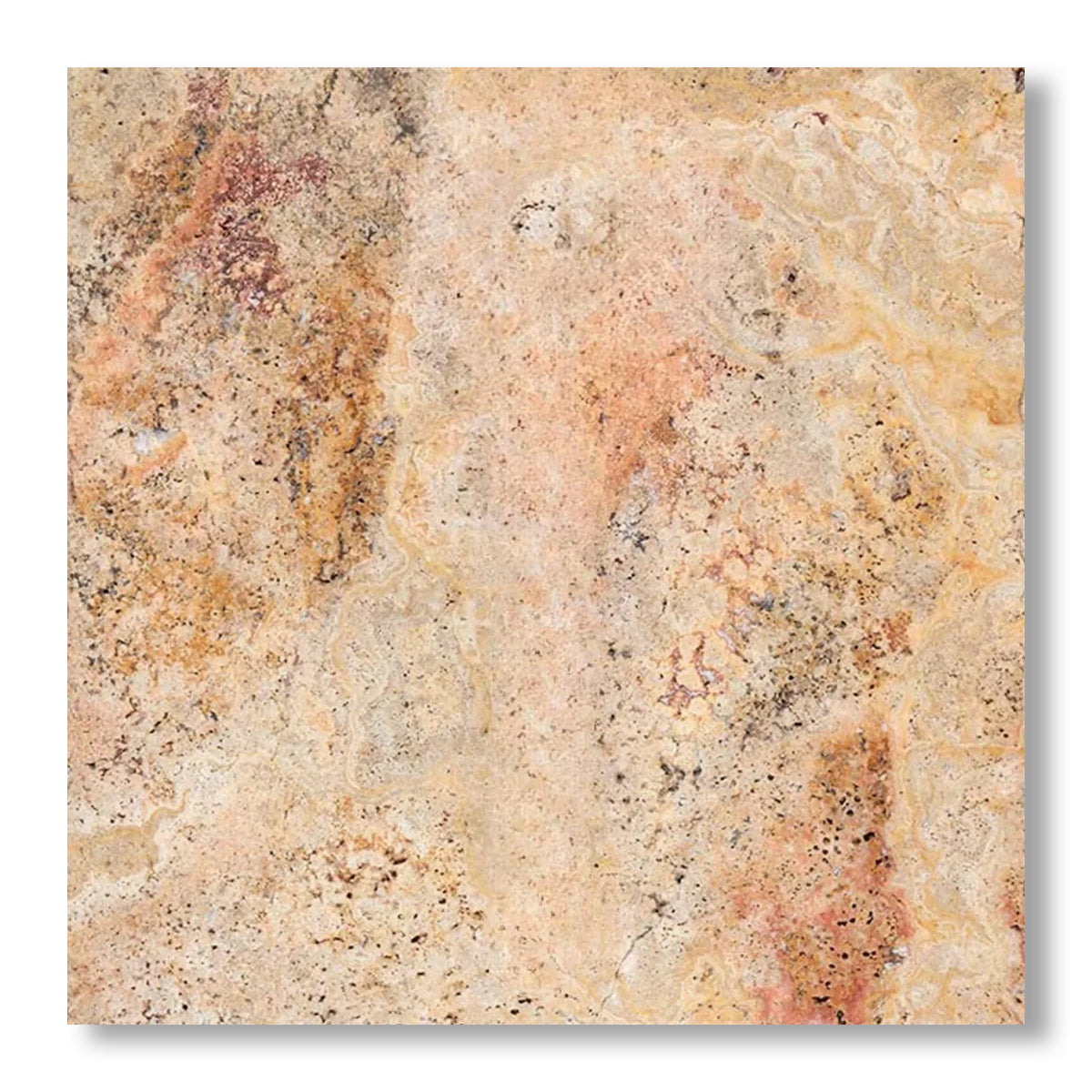 18x18 Scabos Travertine Unfilled Brushed & Chiseled Tile - American Tile Depot