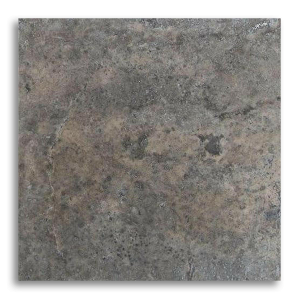 18x18 Silver Travertine Filled & Honed Tile - American Tile Depot
