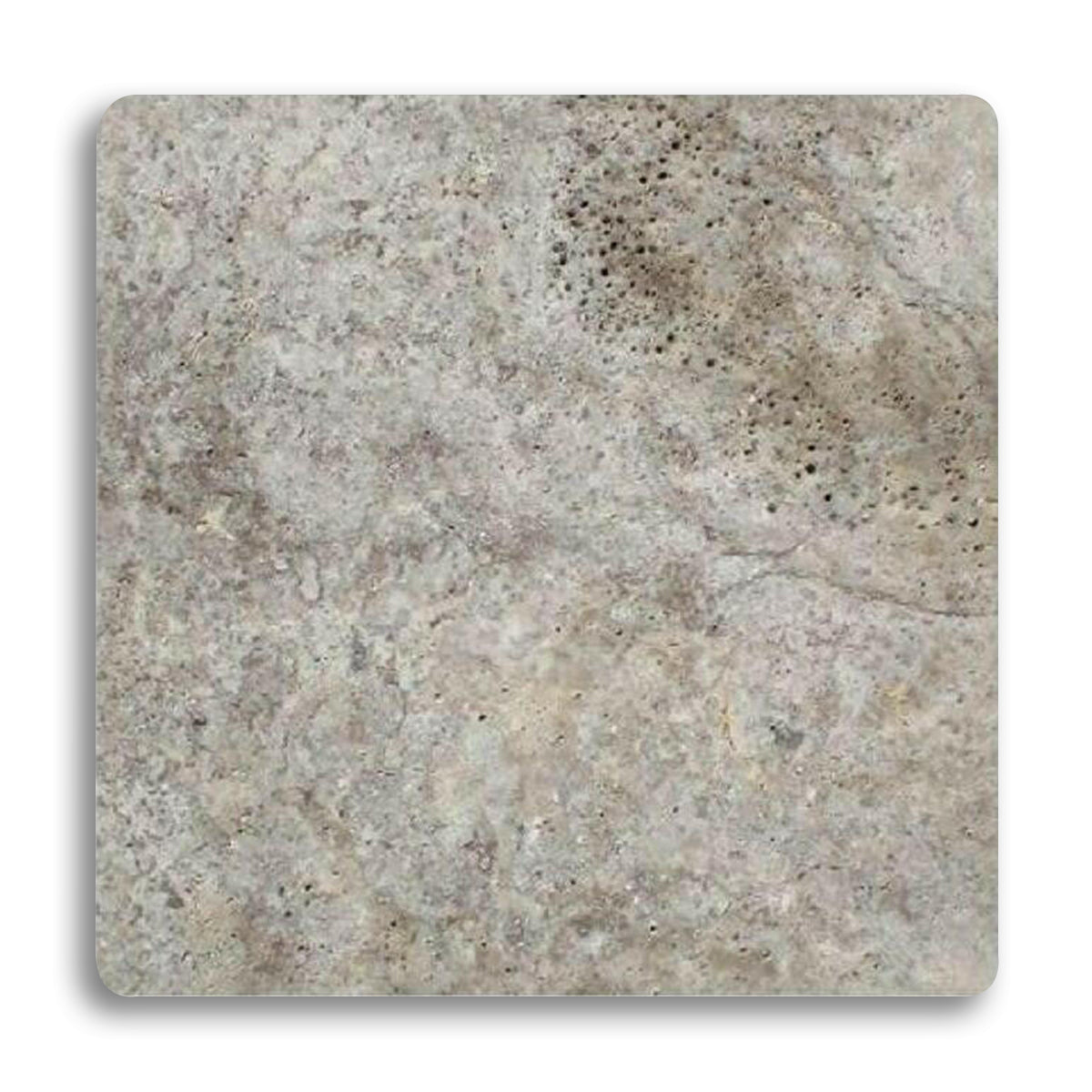 18x18 Silver Travertine Tumbled Tile