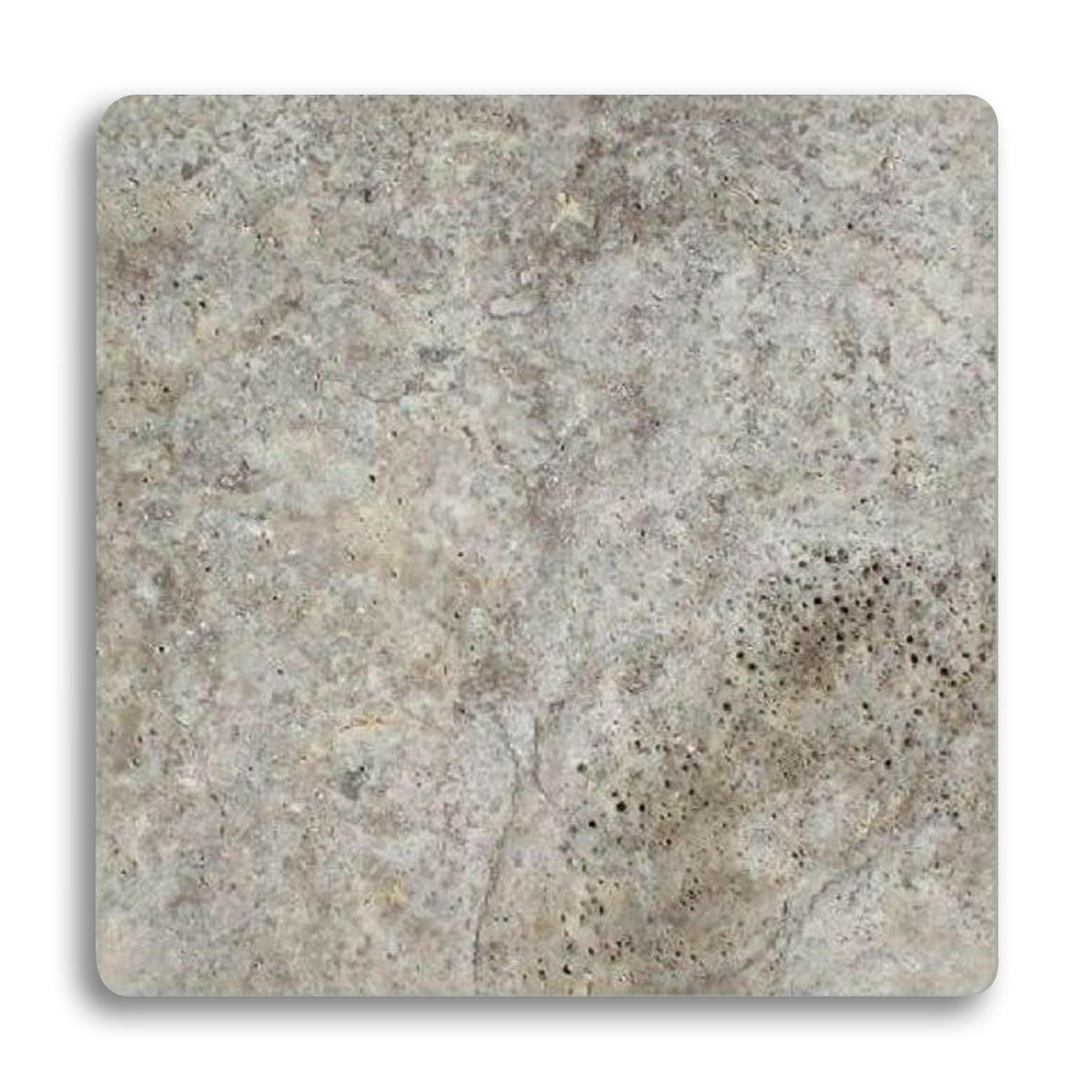 18x18 Silver Travertine Tumbled Tile - American Tile Depot