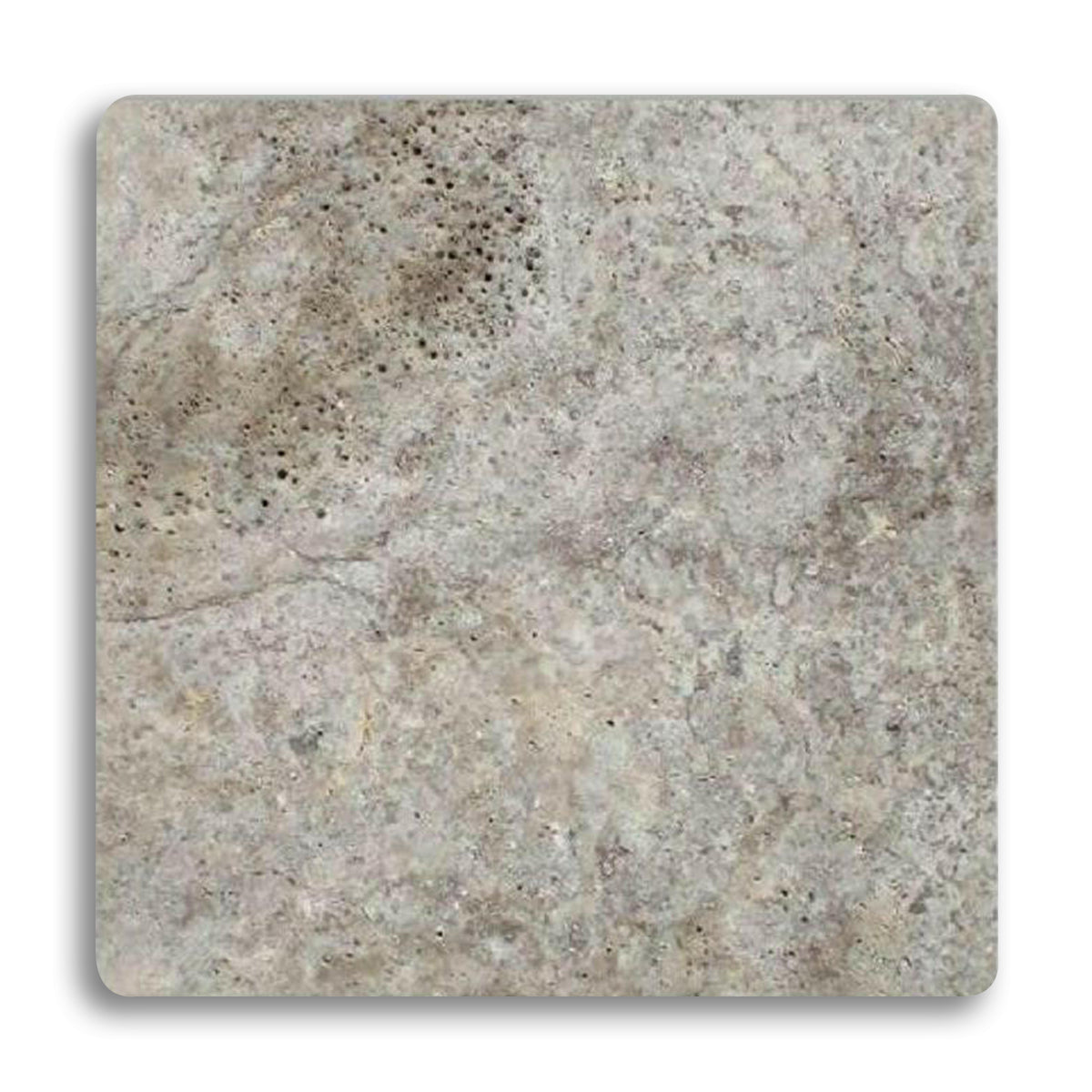 18x18 Silver Travertine Tumbled Tile - American Tile Depot