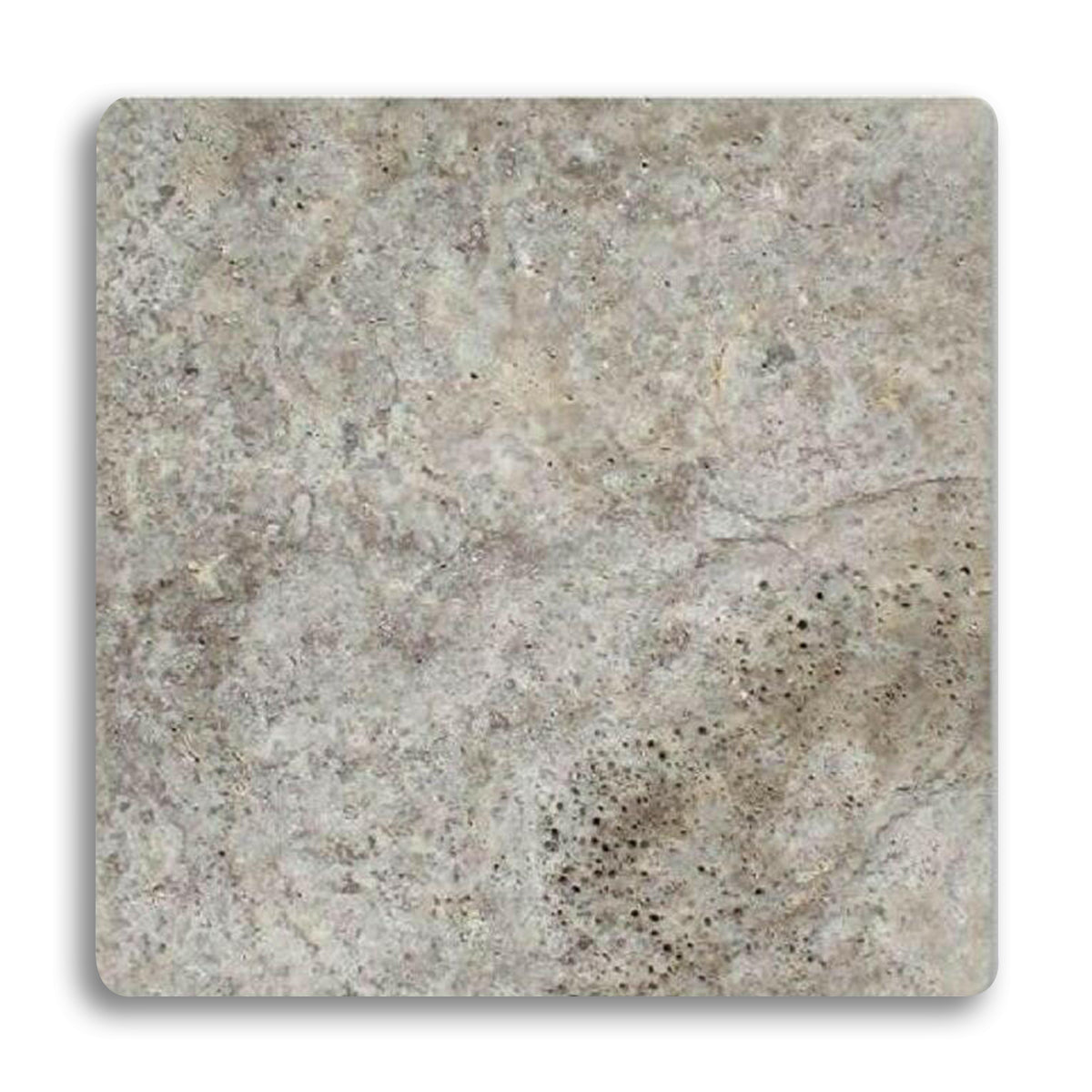 18x18 Silver Travertine Tumbled Tile - American Tile Depot