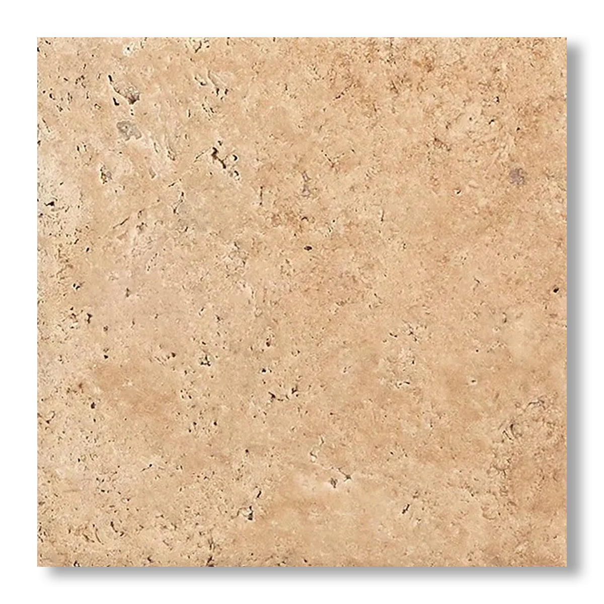 18x18 Walnut Travertine Unfilled, Brushed & Chiseled Tile