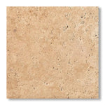 18x18 Walnut Travertine Unfilled, Brushed & Chiseled Tile - American Tile Depot