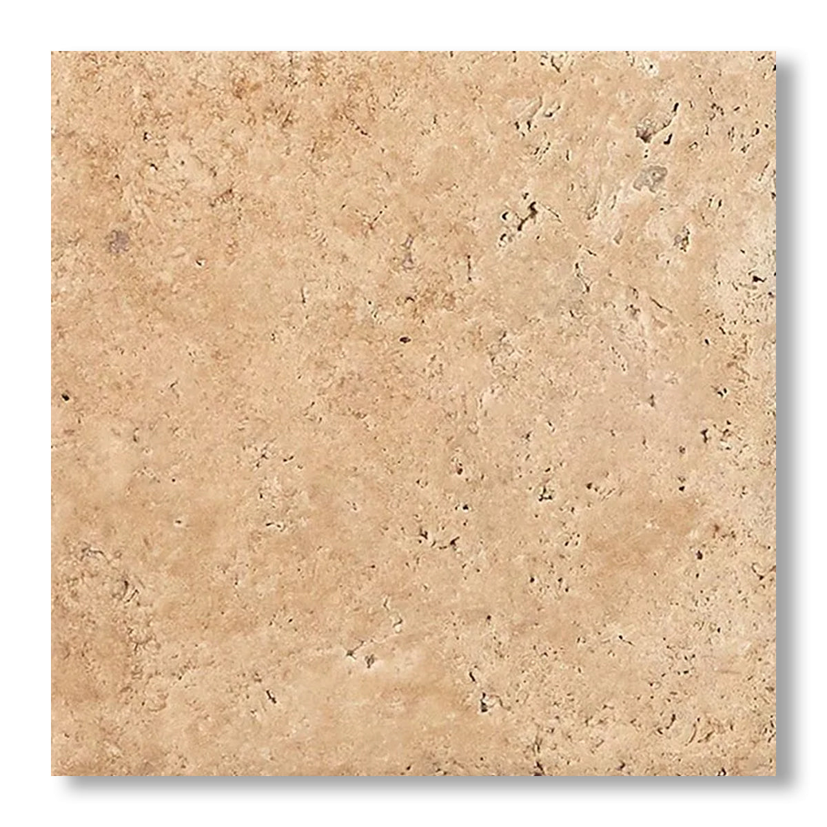 18x18 Walnut Travertine Unfilled, Brushed & Chiseled Tile - American Tile Depot