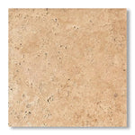 18x18 Walnut Travertine Unfilled, Brushed & Chiseled Tile - American Tile Depot