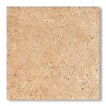 18x18 Walnut Travertine Unfilled, Brushed & Chiseled Tile - American Tile Depot
