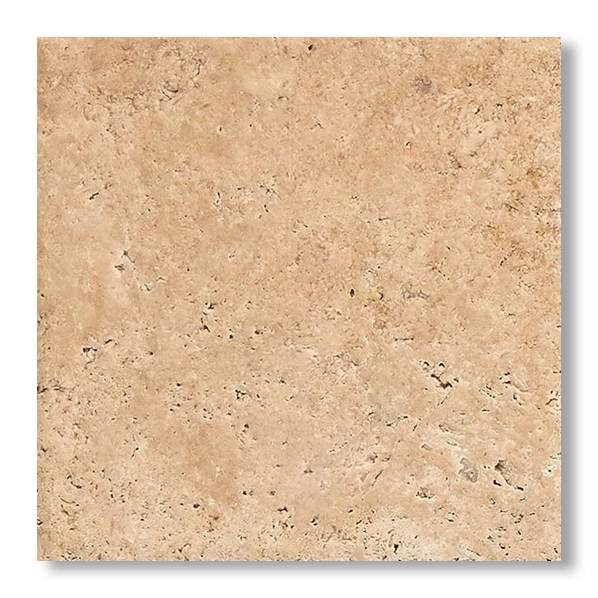 18x18 Walnut Travertine Unfilled, Brushed & Chiseled Tile - American Tile Depot