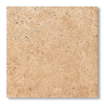18x18 Walnut Travertine Unfilled, Brushed & Chiseled Tile - American Tile Depot