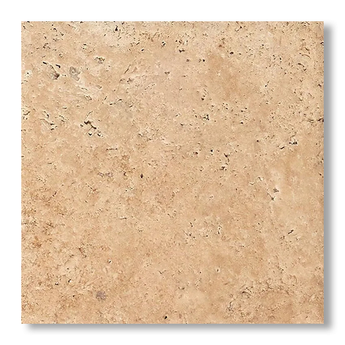 18x18 Walnut Travertine Unfilled, Brushed & Chiseled Tile - American Tile Depot