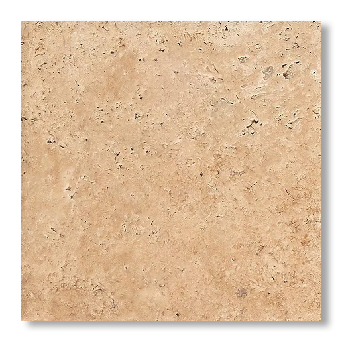18x18 Walnut Travertine Unfilled, Brushed & Chiseled Tile