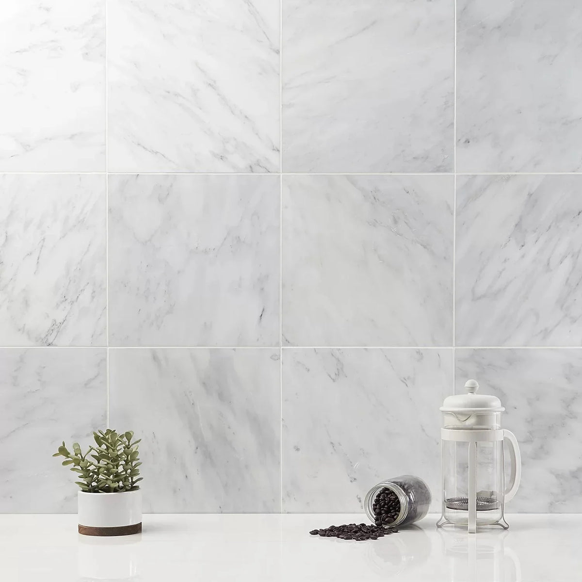 18x18 Oriental White / Asian Statuary Marble Polished Tile