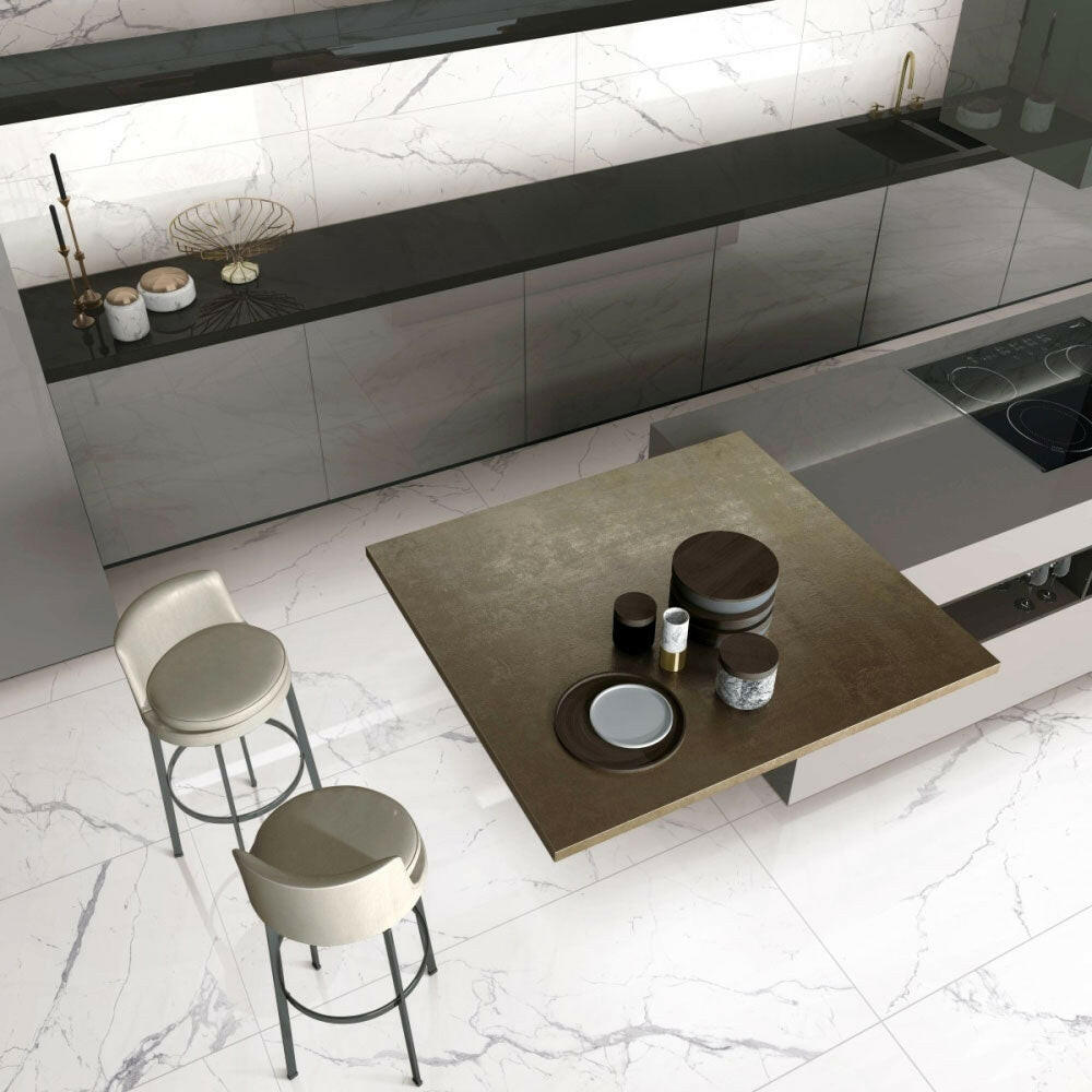 18x36 Bravira Carrara Marble Look Matte Porcelain Tile 18x36 Bravira Carrara Marble Look Matte Porcelain Tile - American Tile Depot