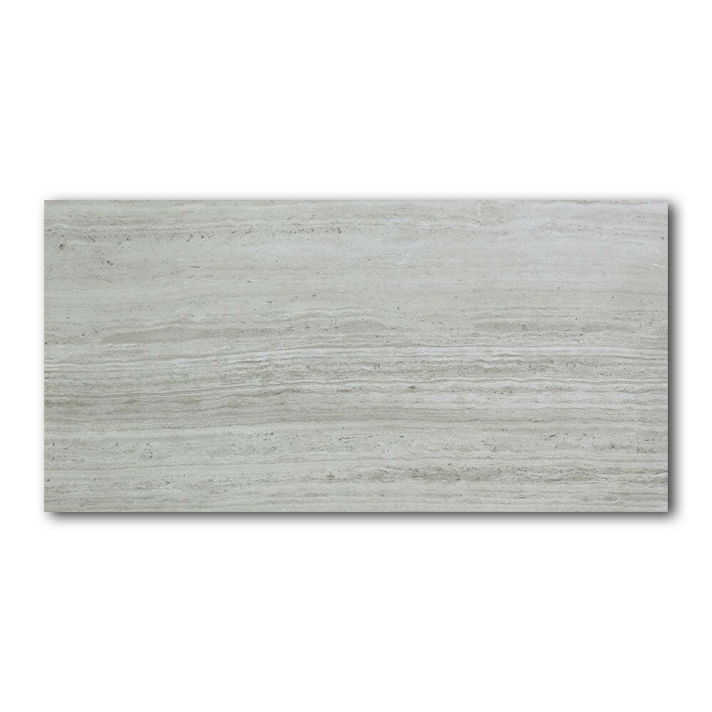 18x36 Fluvora Silver Lappato Semi-Polished Travertine Look Porcelain Tile 18x36 Fluvora Silver Lappato Semi-Polished Travertine Look Porcelain Tile - American Tile Depot