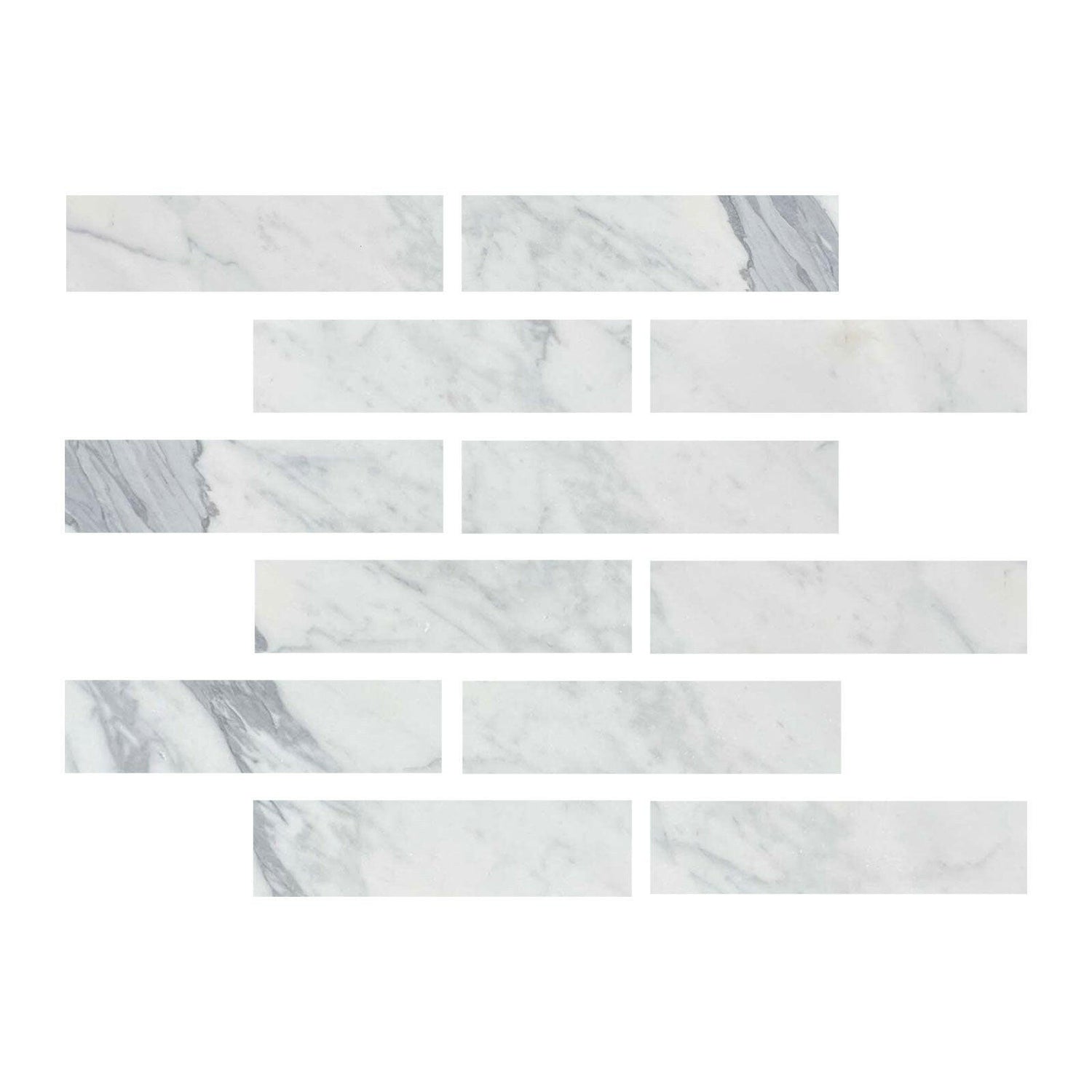 2 X 8 Italian Statuary White Marble Honed Tile-American Tile Depot