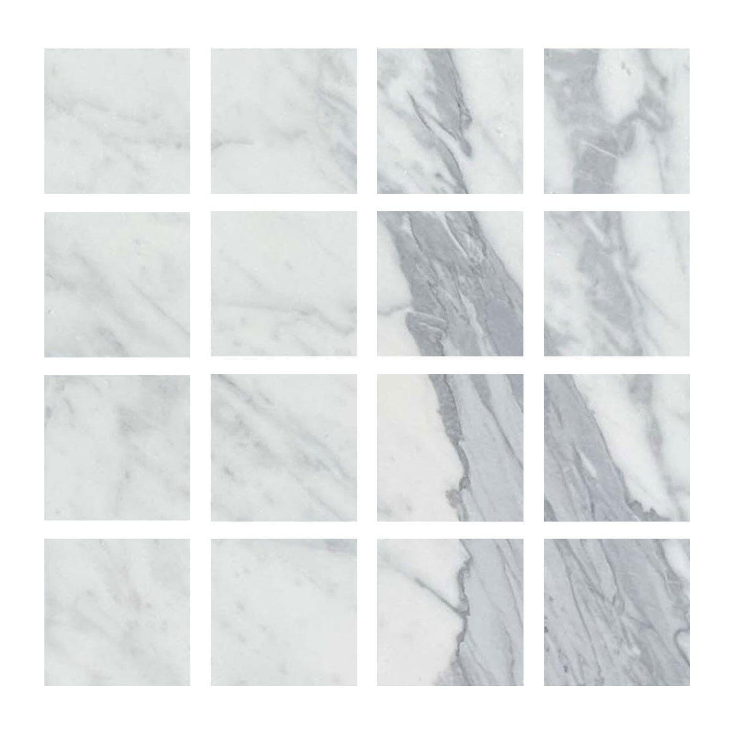 3 X 3 Italian Statuary White Marble Honed Tile-American Tile Depot