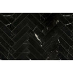 1.25x6 Black Marquina Marble Polished Herringbone Mosaic Tile 1.25x6 Black Marquina Marble Polished Herringbone Mosaic Tile - American Tile Depot