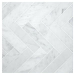 1.25x6 Carrara White Marble Honed Herringbone Mosaic Tile 1.25x6 Carrara White Marble Honed Herringbone Mosaic Tile - American Tile Depot