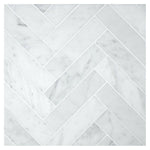 1.5x6 Carrara White Marble Polished Herringbone Mosaic Tile 1.5x6 Carrara White Marble Polished Herringbone Mosaic Tile - American Tile Depot