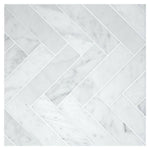 1.5x6 Carrara White Marble Polished Herringbone Mosaic Tile 1.5x6 Carrara White Marble Polished Herringbone Mosaic Tile - American Tile Depot