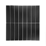 1.25x6 Gio Black Stacked Linear Porcelain Glossy Mosaic Tile 1.25x6 Gio Black Stacked Linear Porcelain Glossy Mosaic Tile - American Tile Depot