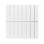 1.25x6 Gio White Stacked Linear Porcelain Matte Mosaic Tile 1.25x6 Gio White Stacked Linear Porcelain Matte Mosaic Tile - American Tile Depot