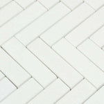 1.5x6 Thassos White Marble Polished Herringbone Mosaic Tile 1.5x6 Thassos White Marble Polished Herringbone Mosaic Tile - American Tile Depot