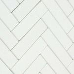 1.5x6 Thassos White Marble Polished Herringbone Mosaic Tile 1.5x6 Thassos White Marble Polished Herringbone Mosaic Tile - American Tile Depot