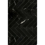 1.25x6 Black Marquina Marble Polished Herringbone Mosaic Tile 1.25x6 Black Marquina Marble Polished Herringbone Mosaic Tile - American Tile Depot