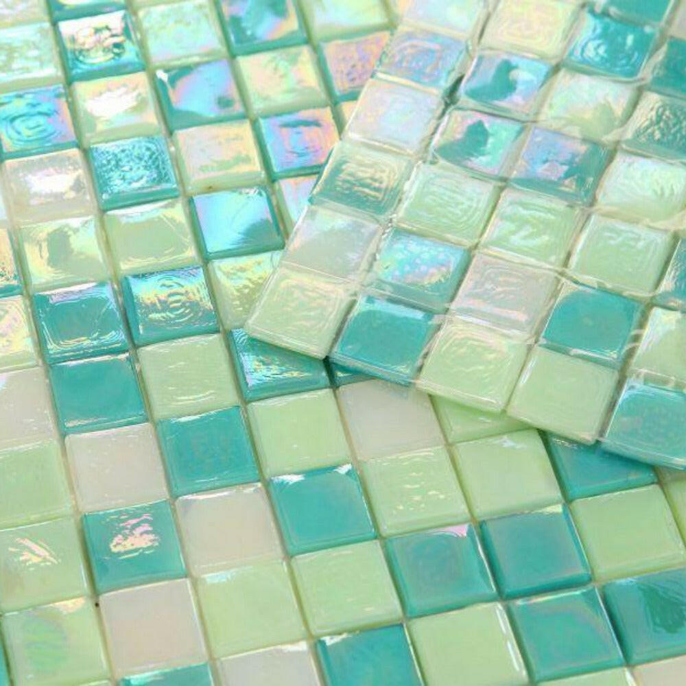 1x1 Aquarius Spring Square Glass Mosaic Tile - American Tile Depot