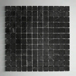 1x1 Black Marquina Marble Honed Mosaic Tile 1x1 Black Marquina Marble Honed Mosaic Tile - American Tile Depot