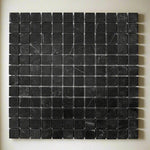 1x1 Black Marquina Marble Honed Mosaic Tile 1x1 Black Marquina Marble Honed Mosaic Tile - American Tile Depot