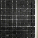 1x1 Black Marquina Marble Honed Mosaic Tile 1x1 Black Marquina Marble Honed Mosaic Tile - American Tile Depot