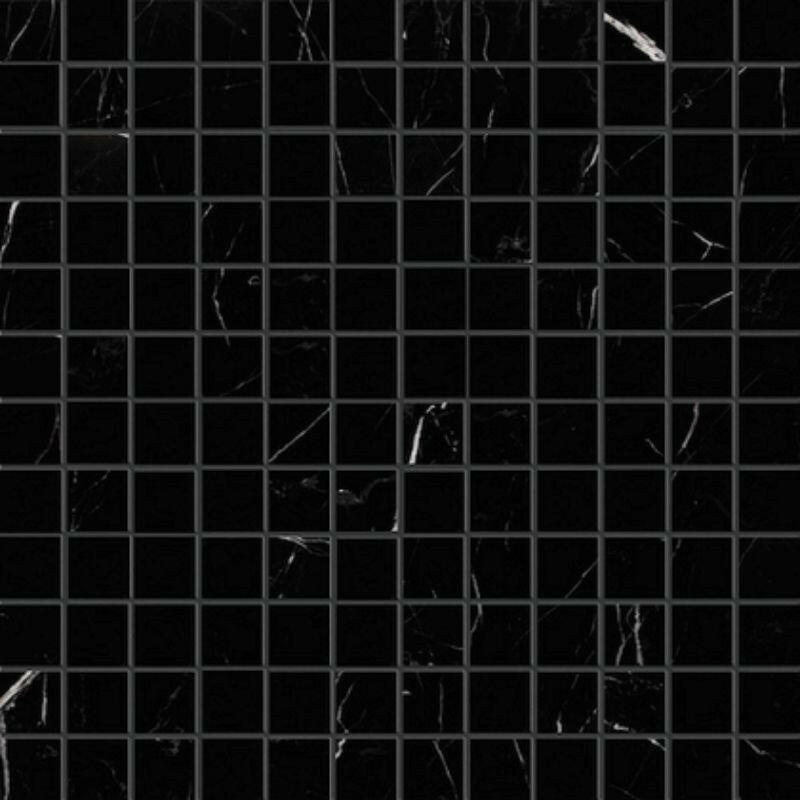 1x1 Black Marquina Marble Polished Mosaic Tile 1x1 Black Marquina Marble Polished Mosaic Tile - American Tile Depot