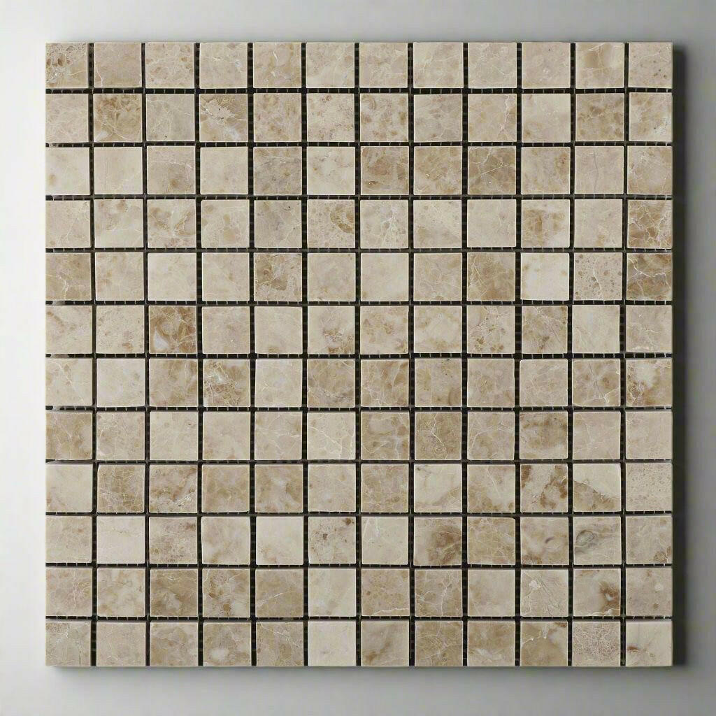 1x1 Cappuccino Marble Polished Mosaic Tile 1x1 Cappuccino Marble Polished Mosaic Tile - American Tile Depot