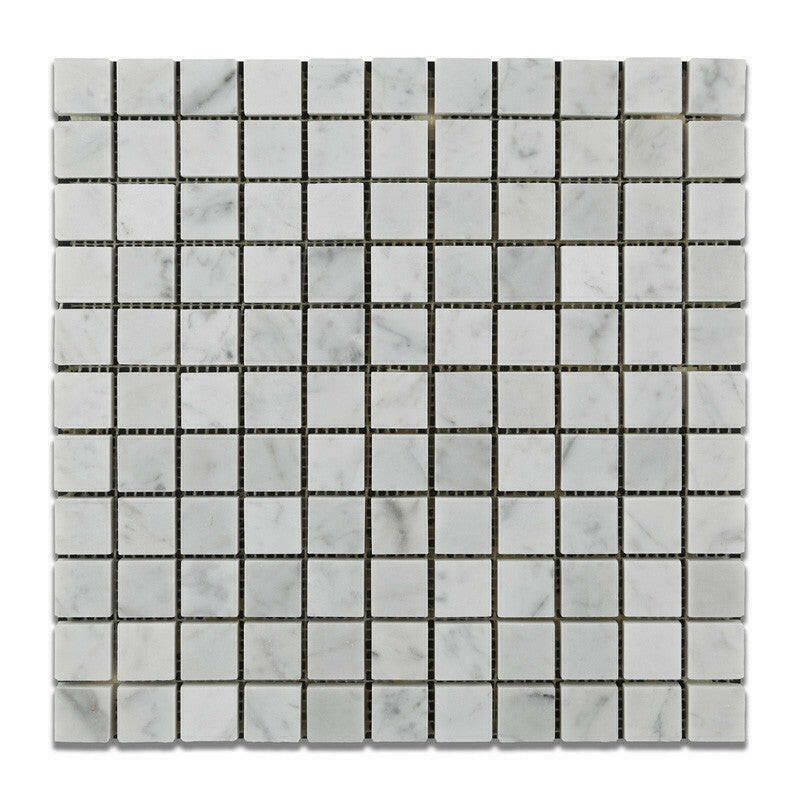 1x1 Carrara White Marble Polished Mosaic Tile 1x1 Carrara White Marble Polished Mosaic Tile - American Tile Depot