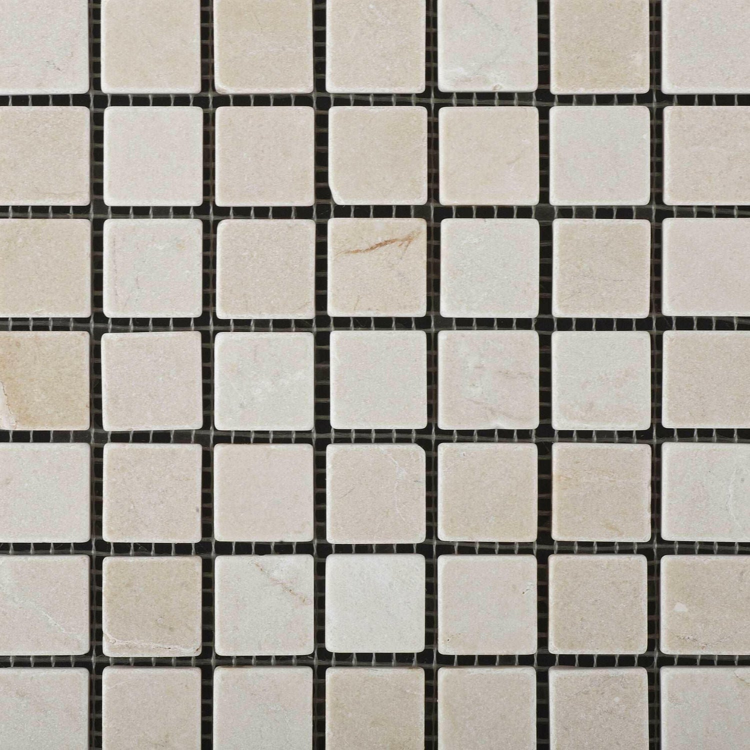 1x1 Crema Marfil Marble Tumbled Mosaic Tile 1x1 Crema Marfil Marble Tumbled Mosaic Tile - American Tile Depot