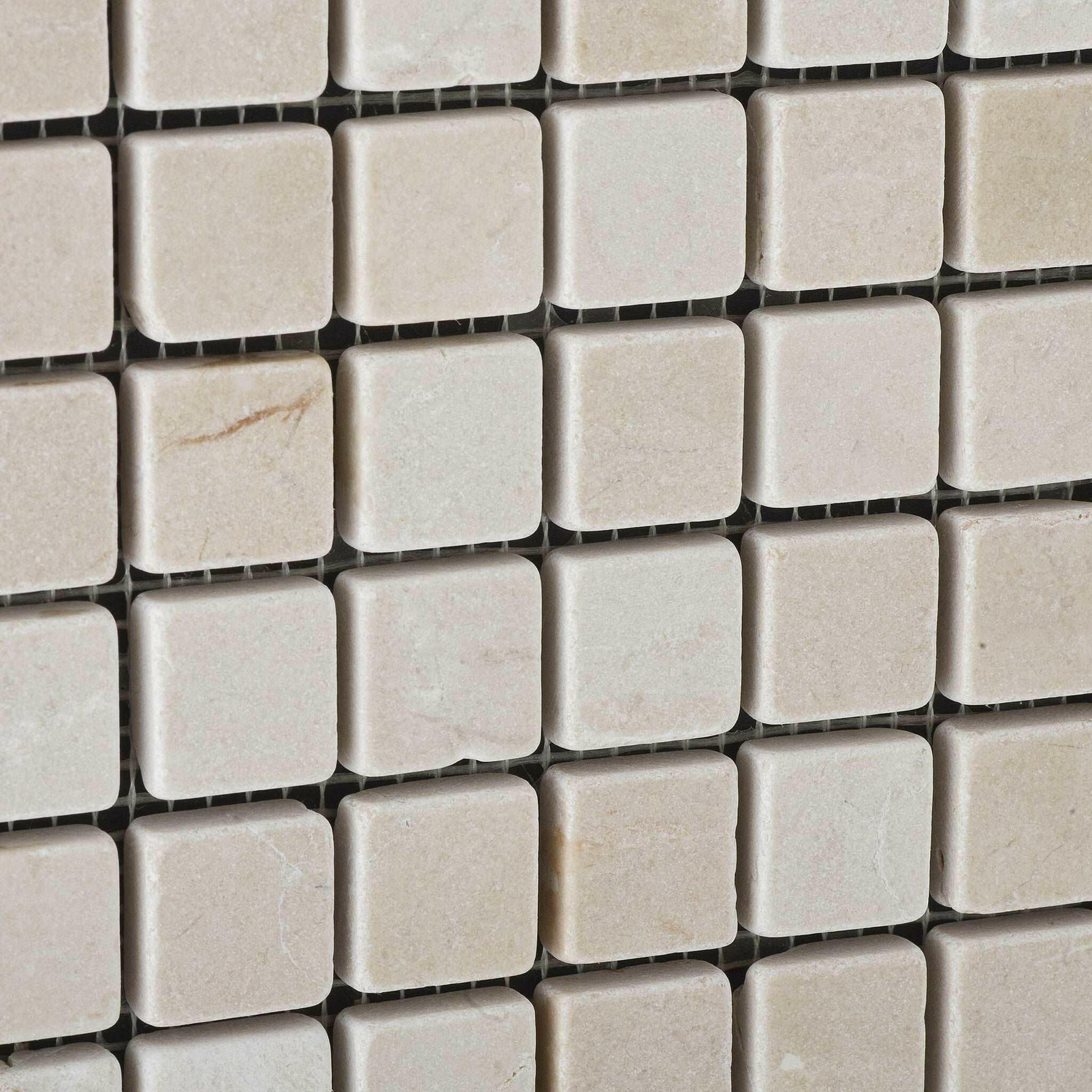1x1 Crema Marfil Marble Tumbled Mosaic Tile 1x1 Crema Marfil Marble Tumbled Mosaic Tile - American Tile Depot