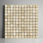 1x1 Durango Cream Travertine Tumbled Mosaic Tile - American Tile Depot