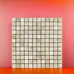 1x1 Durango Cream Travertine Tumbled Mosaic Tile - American Tile Depot
