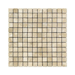 1x1 Durango Cream Travertine Tumbled Mosaic Tile - American Tile Depot
