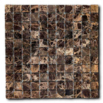1x1 Emperador Dark Marble Honed Mosaic Tile - American Tile Depot