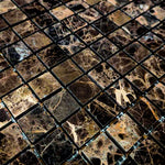 1x1 Emperador Dark Marble Honed Mosaic Tile - American Tile Depot