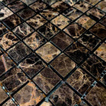 1x1 Emperador Dark Marble Honed Mosaic Tile - American Tile Depot